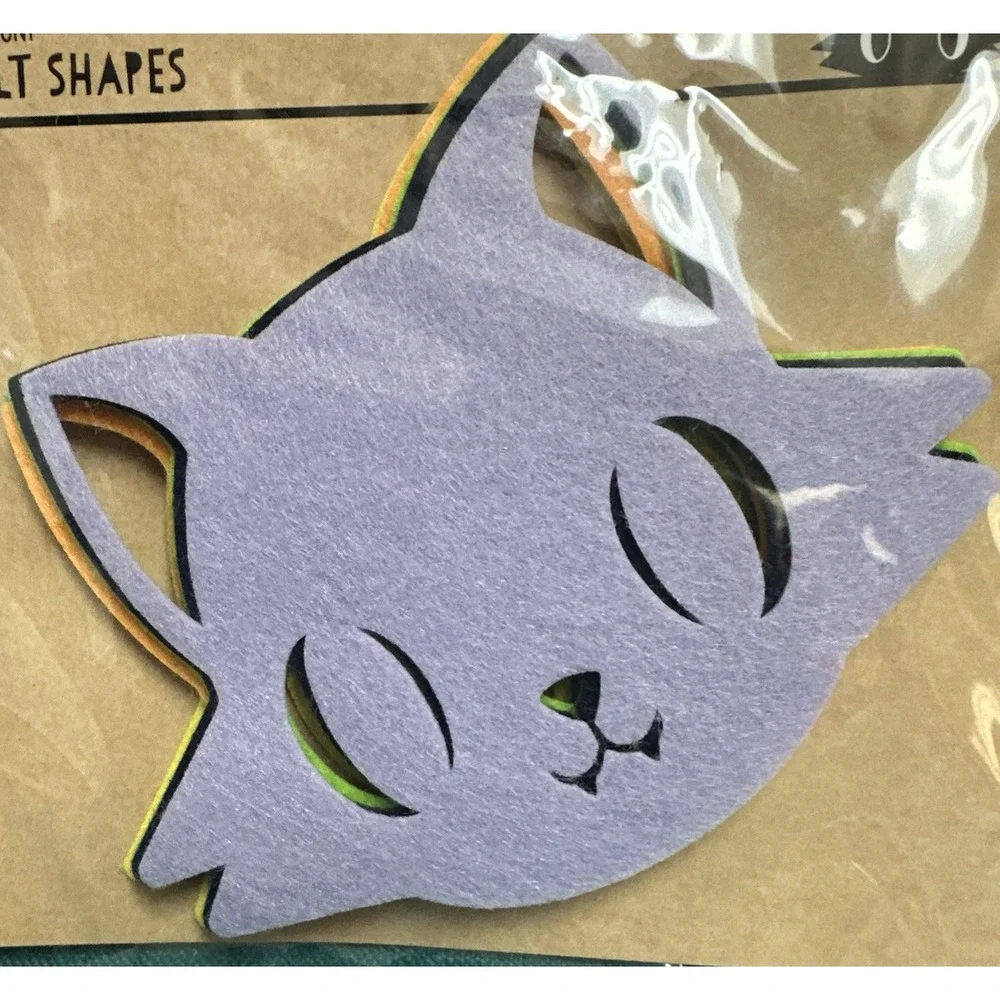 New ! 6 count Felt Shapes  age 3+ Assorted color   Halloween Decoration